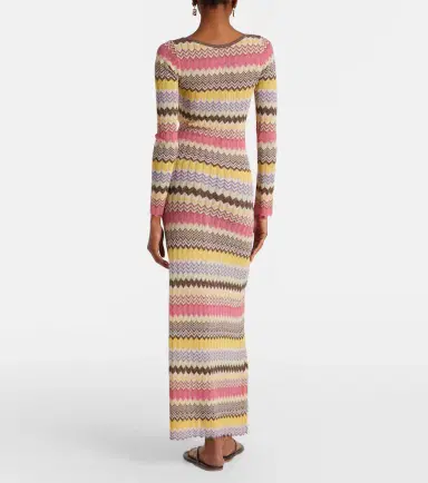 Faithfull Pedro chevron lamé maxi dress | Thumbnail 3