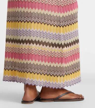 Faithfull Pedro chevron lamé maxi dress | Thumbnail 4