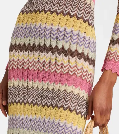 Faithfull Pedro chevron lamé maxi dress | Thumbnail 6
