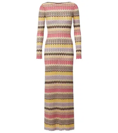 Faithfull Pedro chevron lamé maxi dress | Thumbnail 1