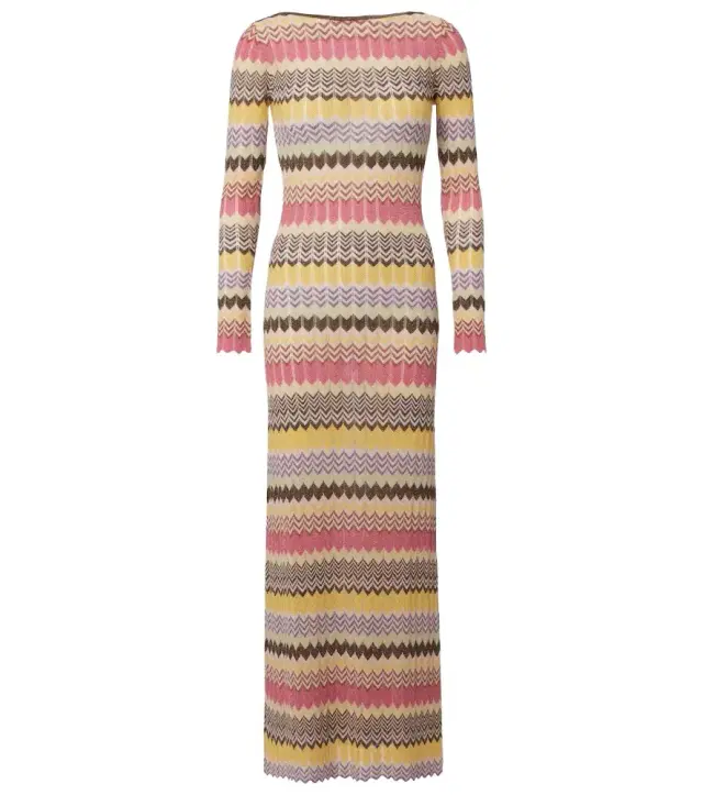 Pedro chevron lamé maxi dress