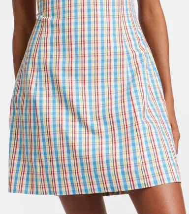 Faithfull Lydie checked cotton and linen minidress | Thumbnail 2