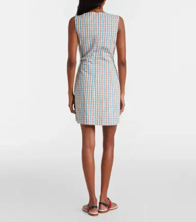 Faithfull Lydie checked cotton and linen minidress | Thumbnail 5