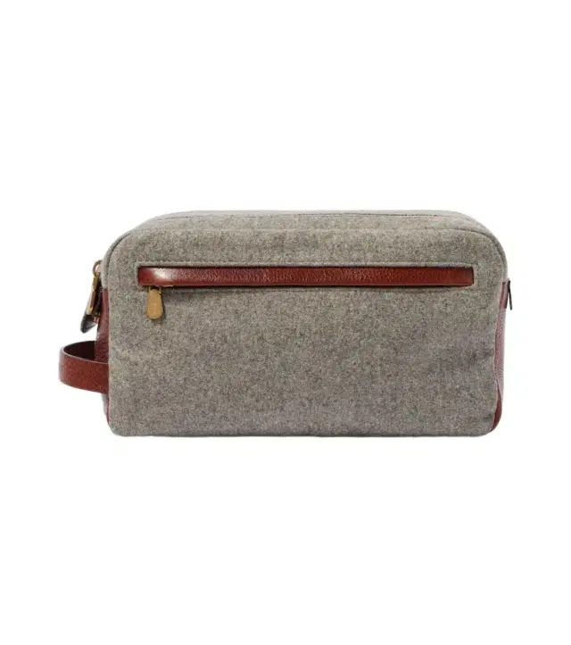 Brunello Cucinelli Leather-trimmed toiletry bag