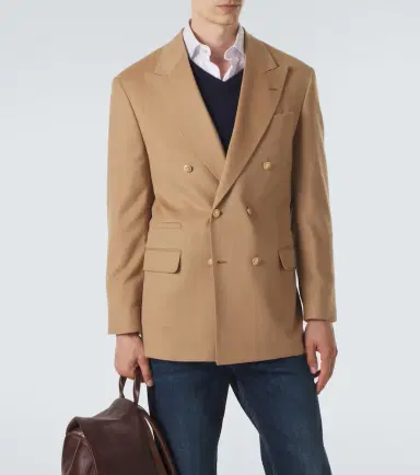 Brunello Cucinelli Double-breasted camel hair blazer | Thumbnail 6