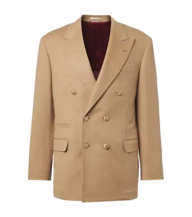 Brunello Cucinelli Double-breasted camel hair blazer | Thumbnail 1