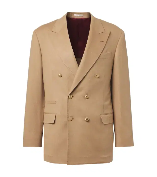 Brunello Cucinelli Double-breasted camel hair blazer