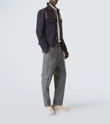 Brunello Cucinelli Suede-trimmed leather sneakers | Thumbnail 3 Brunello Cucinelli Suede-trimmed leather sneakers | Thumbnail 3