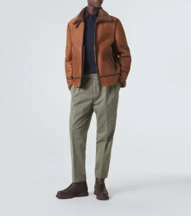 Brunello Cucinelli Shearling-lined leather jacket | Thumbnail 8 Brunello Cucinelli Shearling-lined leather jacket | Thumbnail 8