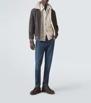 Brunello Cucinelli Cashmere-trimmed shearling blouson jacket | Thumbnail 8 Brunello Cucinelli Cashmere-trimmed shearling blouson jacket | Thumbnail 8