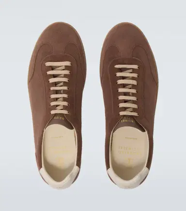 Brunello Cucinelli Leather-trimmed suede sneakers | Thumbnail 3 Brunello Cucinelli Leather-trimmed suede sneakers | Thumbnail 3