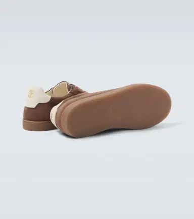 Brunello Cucinelli Leather-trimmed suede sneakers | Thumbnail 4 Brunello Cucinelli Leather-trimmed suede sneakers | Thumbnail 4