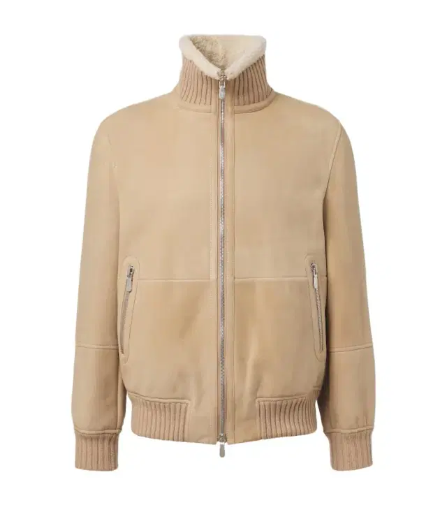 Brunello Cucinelli Shearling-lined suede bomber jacket