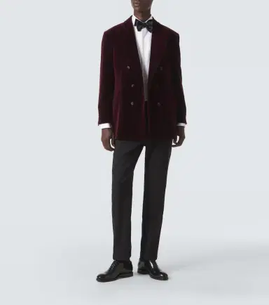 Brunello Cucinelli Pinstripe cotton velvet double-breasted blazer | Thumbnail 2