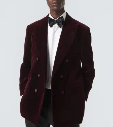 Brunello Cucinelli Pinstripe cotton velvet double-breasted blazer | Thumbnail 3