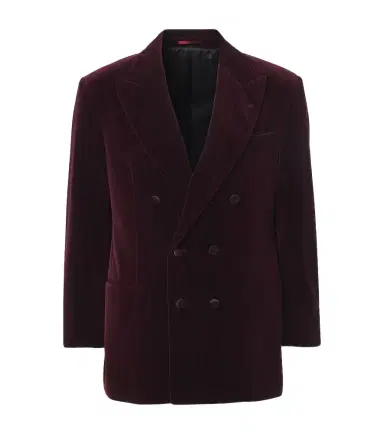 Brunello Cucinelli Pinstripe cotton velvet double-breasted blazer | Thumbnail 1