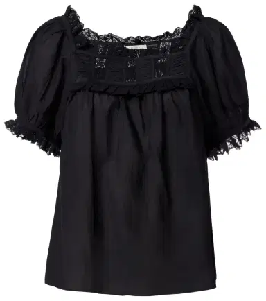 DÔEN Dôen Frances lace-trimmed cotton-blend top | Thumbnail 1