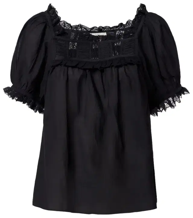 Dôen Frances lace-trimmed cotton-blend top