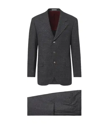 Brunello Cucinelli Checked silk, wool, and cashmere suit | Thumbnail 1 Brunello Cucinelli Checked silk, wool, and cashmere suit | Thumbnail 1