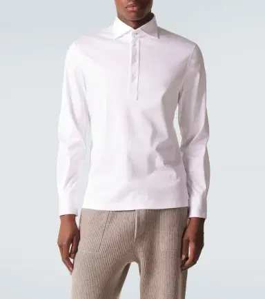 Brunello Cucinelli Cotton jersey polo shirt | Thumbnail 4