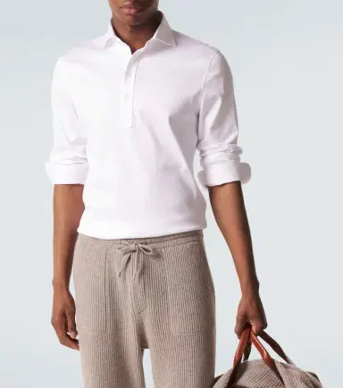 Brunello Cucinelli Cotton jersey polo shirt | Thumbnail 5