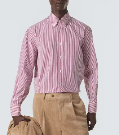 Brunello Cucinelli Striped cotton poplin shirt | Thumbnail 2