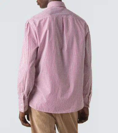 Brunello Cucinelli Striped cotton poplin shirt | Thumbnail 6