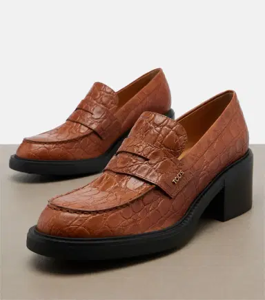 Tod's Croc-effect leather loafer pumps | Thumbnail 3 Tod's Croc-effect leather loafer pumps | Thumbnail 3