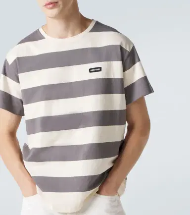 Miu Miu Striped cotton jersey T-shirt | Thumbnail 4