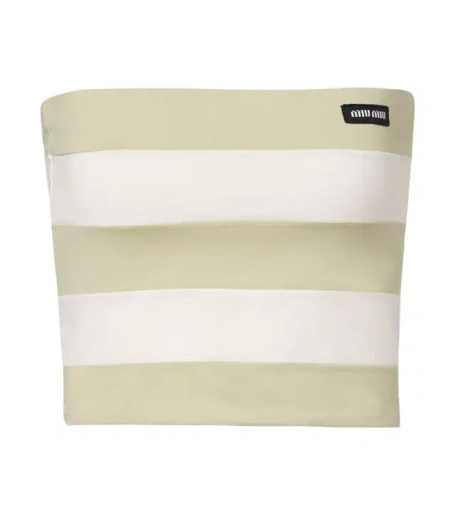 Striped cotton jersey bandeau top