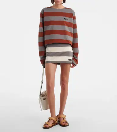 Miu Miu Striped cotton jersey miniskirt | Thumbnail 4