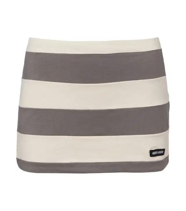 Striped cotton jersey miniskirt