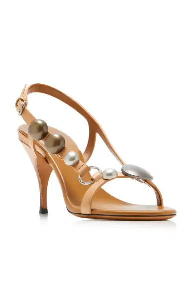 Miu Miu Embellished Leather Sandals | Thumbnail 4 Miu Miu Embellished Leather Sandals | Thumbnail 4