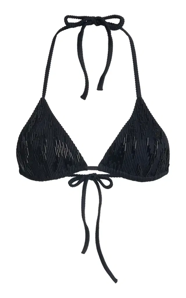 Ziah Embroidered Triangle Bikini Top