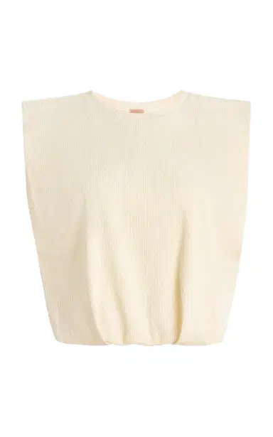 Johanna Ortiz Muraya Ribbed Jersey Cropped T-Shirt | Thumbnail 11