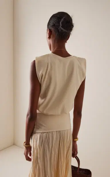 Johanna Ortiz Muraya Ribbed Jersey Cropped T-Shirt | Thumbnail 4