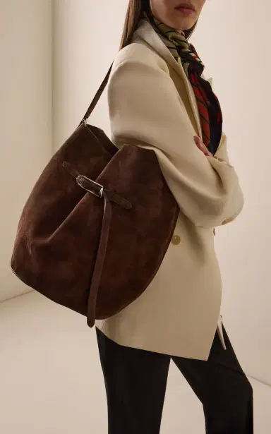 Liffner Large Belted Suede Bucket Bag | Thumbnail 2