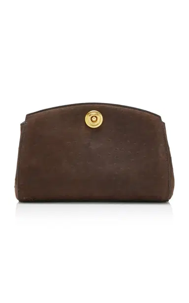 Liffner Pushlock Ostrich-Effect Leather Clutch | Thumbnail 1