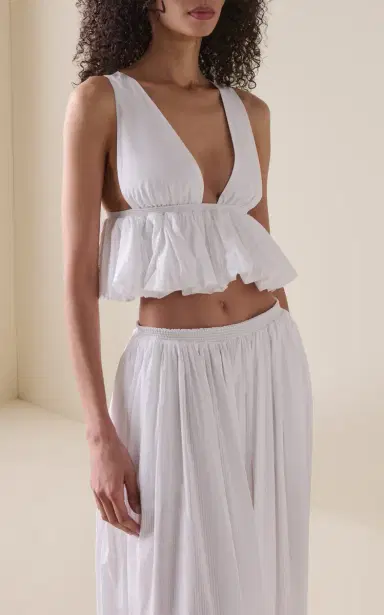 Alaïa Peplum-Hem Cotton Top | Thumbnail 2 Alaïa Peplum-Hem Cotton Top | Thumbnail 2