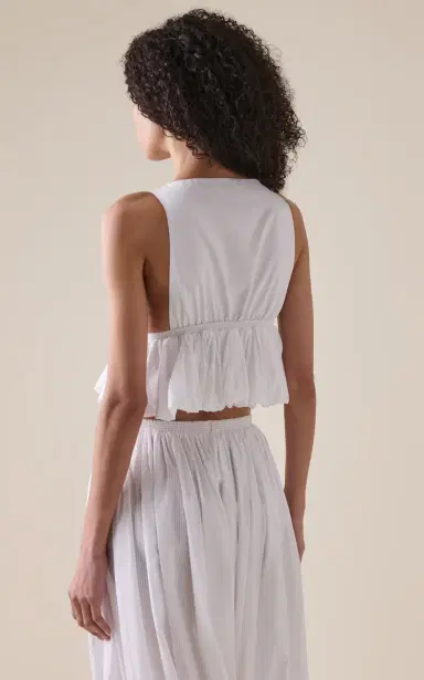 Alaïa Peplum-Hem Cotton Top | Thumbnail 4 Alaïa Peplum-Hem Cotton Top | Thumbnail 4