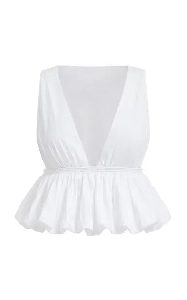 Alaïa Peplum-Hem Cotton Top | Thumbnail 1 Alaïa Peplum-Hem Cotton Top | Thumbnail 1