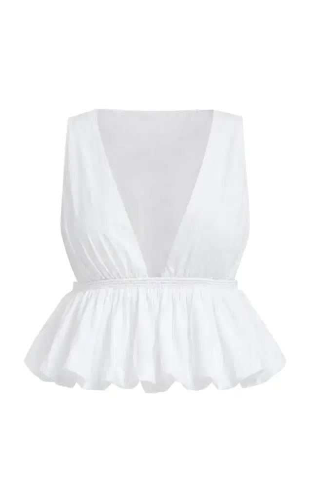 ALAÏA Peplum-Hem Cotton Top