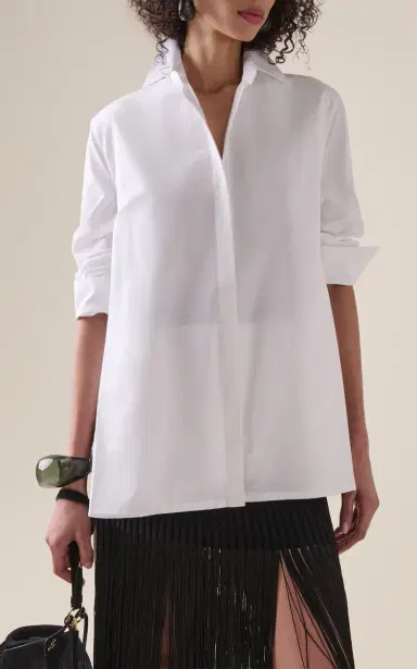 Alaïa Asymmetric Cotton Shirt | Thumbnail 2 Alaïa Asymmetric Cotton Shirt | Thumbnail 2