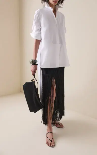Alaïa Asymmetric Cotton Shirt | Thumbnail 3 Alaïa Asymmetric Cotton Shirt | Thumbnail 3