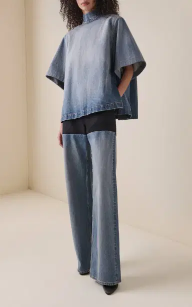 Alaïa Basque Hybrid Wide-Leg Jeans | Thumbnail 2 Alaïa Basque Hybrid Wide-Leg Jeans | Thumbnail 2