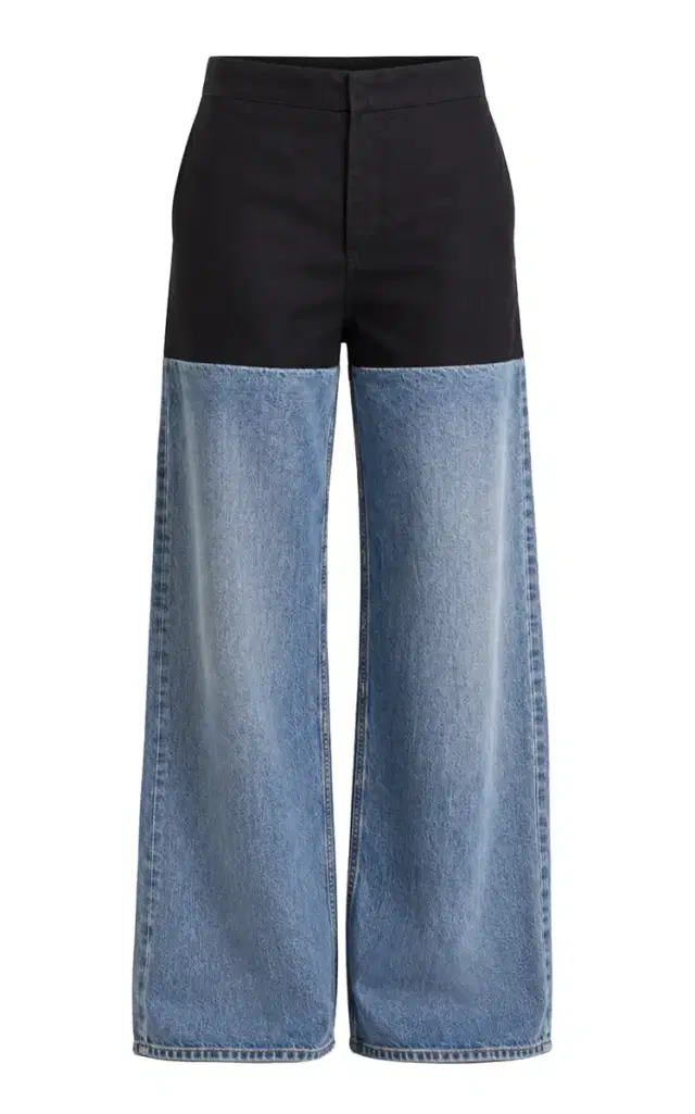 ALAÏA Basque Hybrid Wide-Leg Jeans