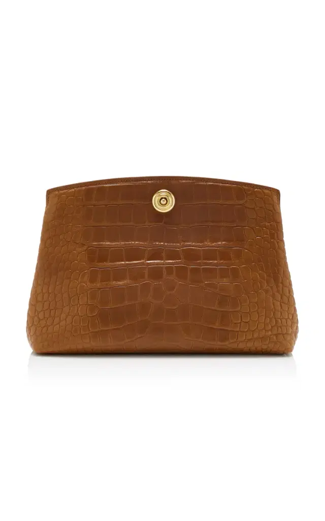 Liffner Pushlock Croc-Effect Leather Pouch
