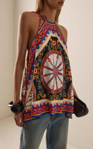 Dolce & Gabbana Printed Silk Top | Thumbnail 2 Dolce & Gabbana Printed Silk Top | Thumbnail 2