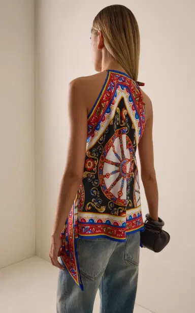 Dolce & Gabbana Printed Silk Top | Thumbnail 4 Dolce & Gabbana Printed Silk Top | Thumbnail 4