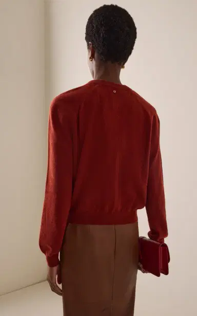 Ferragamo Leather-Detailed Wool-Cashmere Sweater | Thumbnail 4 Ferragamo Leather-Detailed Wool-Cashmere Sweater | Thumbnail 4